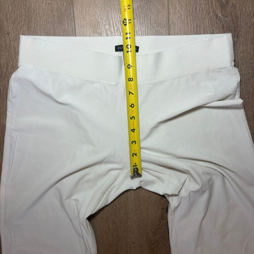 Eileen Fisher Womens White Stretch Crepe Slim Ankle Pants Size M Elastic Waist - Picture 6 of 9
